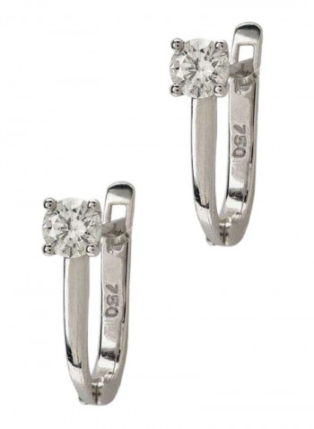 18K Gold Diamond Studded Hoop Earrings