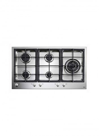 Gas Hob With 5 Cooking Zones And Triple Ring Burner In 90 cm Of Butane Gas 40219018 Silver