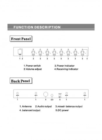 8 Channel Wireless Microphone System PDWM8700 Black