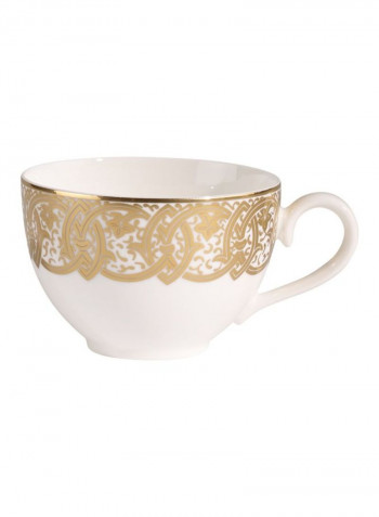 12-Piece Golden Oasis Coffee Cup And Saucer Set White/Gold