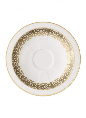 12-Piece Golden Oasis Coffee Cup And Saucer Set White/Gold