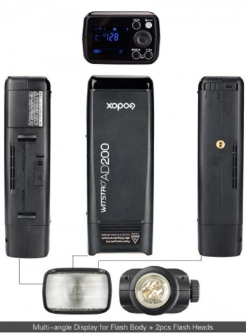 Portable Mini Pocket Flash 200W Black