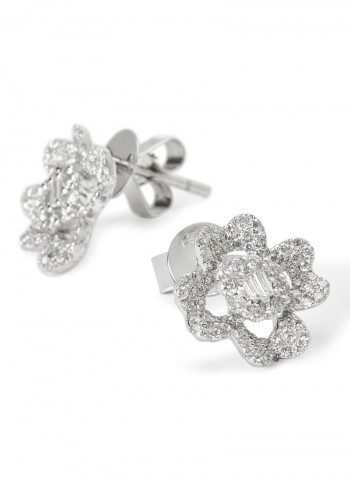 18 Karat White Gold Diamond Earrings