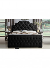 Footboard Storage Bed With Mattress Black/White Queen