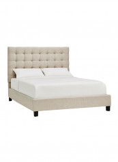 Briella Button Tufted Bed With Mattress Beige/White Super King