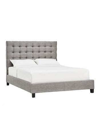 Briella Button Tufted Bed With Mattress Grey/White Super King