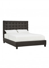 Briella Button Tufted Bed With Mattress Dark Grey/White Super King