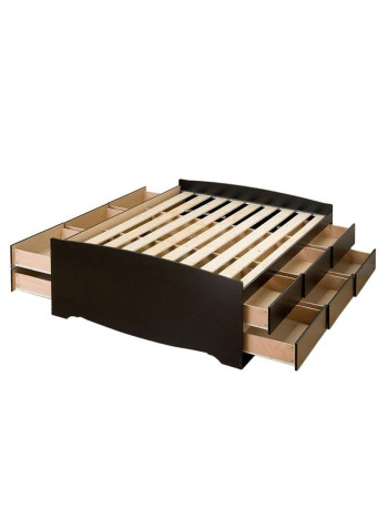Chelsea Mate Platform Storage Bed With Mattress Black 200 x 200centimeter