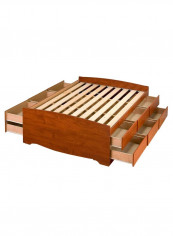 Chelsea Mate Platform Storage Bed With Mattress Brown 200 x 200centimeter