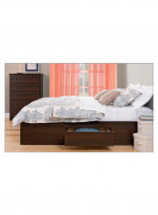 Espresso Full Mate Platform Storage Bed With Mattress Brown 200 x 200centimeter