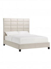 Luxurious Classic Upholstered Bed Without Mattress Beige 200 x 200centimeter