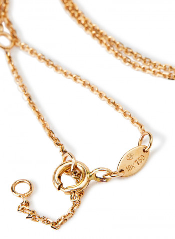 18 Karat  Gold Diamond Necklace With Sapphire