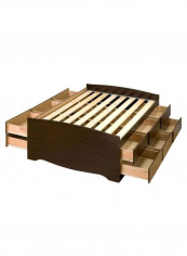 Chelsea Mate Platform Storage Bed With Mattress Espresso 200 x 200centimeter