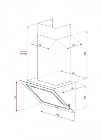 Dlv 98660 Tos Vertical Decorative Hood With Fresh Air Function In 90Cm 112930033 Stone Grey