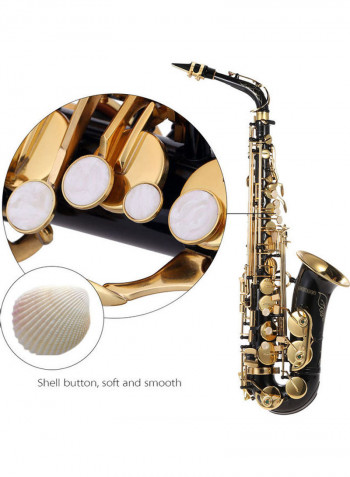 ammoon Eb Alto Saxophone Brass Lacquered Gold E Flat Sax 82Z Key Type Woodwind Instrument with Cleaning Brush Cloth Gloves Strap Padded Case
