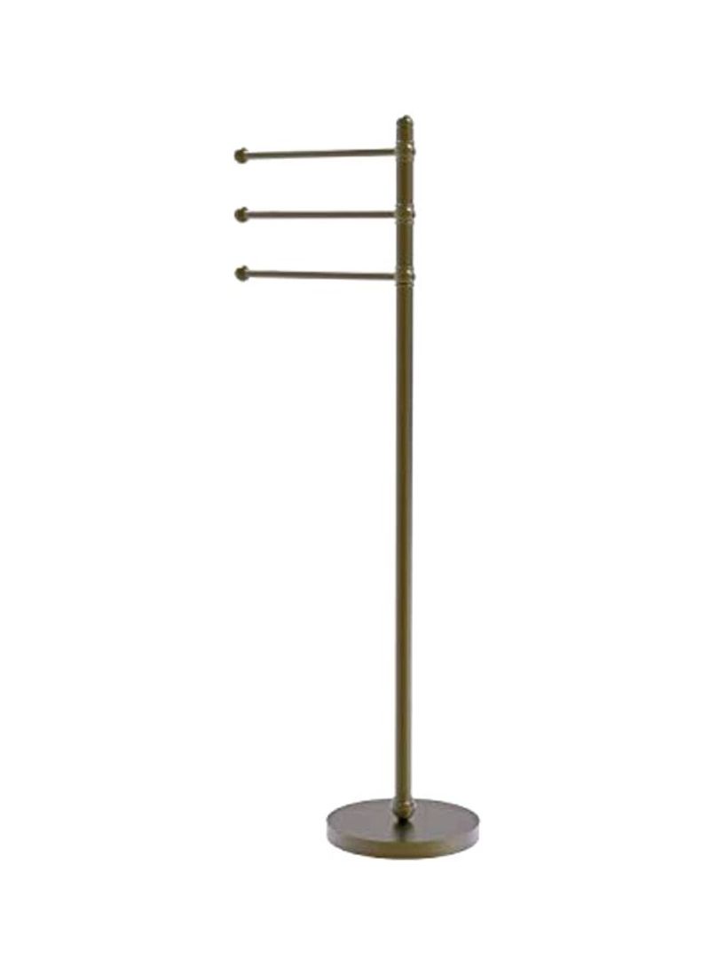 Three Pivoting Arms Towel Stand Antique Brass 49inch
