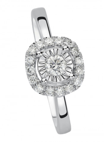 18K White Gold Diamond Studded Petite Ring