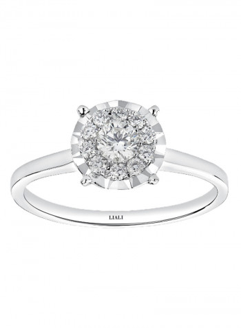 18K White Gold Diamond Studded Ring