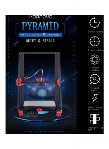High Precision DIY Kit 3D Printer 52x 43x63centimeter Black