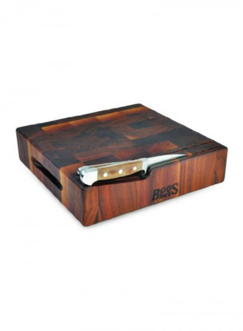 Wooden Chopping Block Red 12x12x3inch