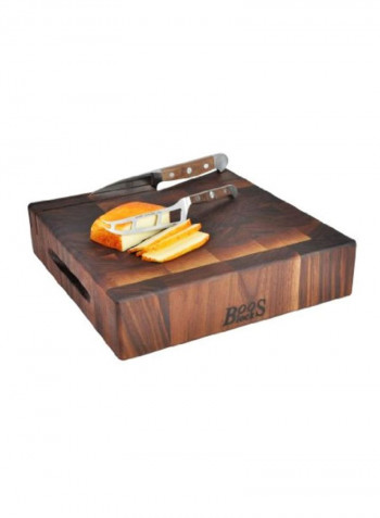 Wooden Chopping Block Red 12x12x3inch