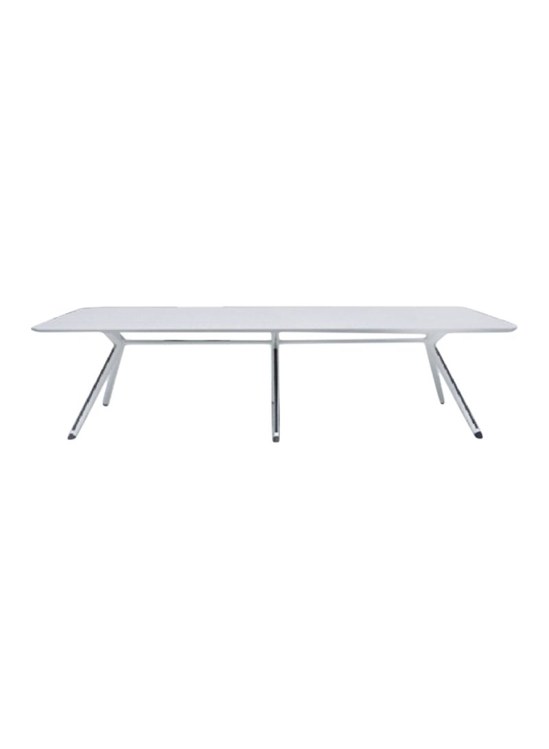Mdf Office Meeting Table White/Silver 1800x740x1000centimeter