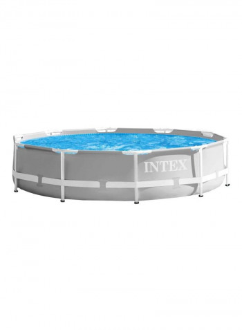 Prism Frame Round Swimming Pool Grey 366 x 91 x 366cm