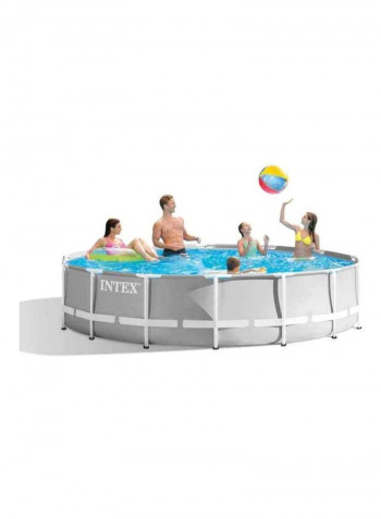 Prism Frame Round Swimming Pool Grey 366 x 91 x 366cm