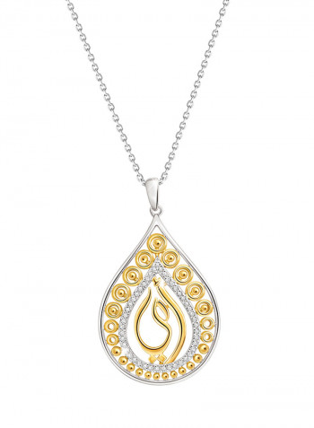 Yellow Gold 0.13 Carat Diamond Mother's Day Pendant