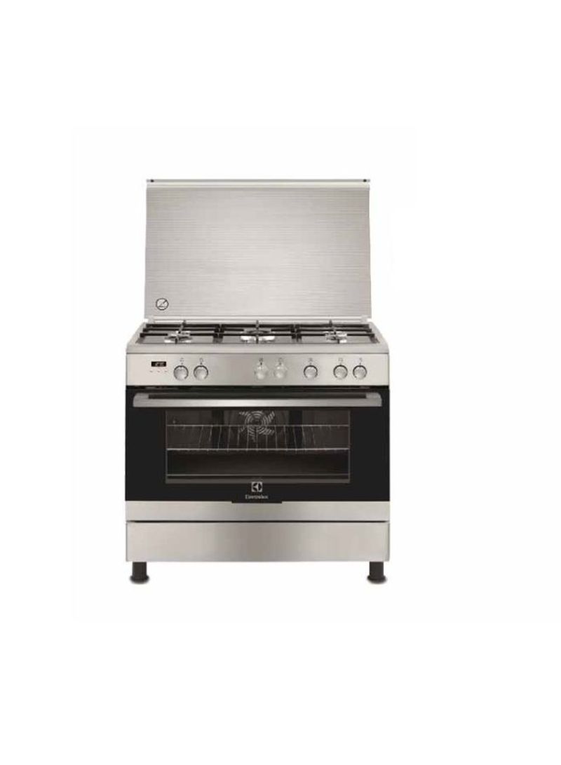 5-Burner Gas Cooker With Multi Function Oven 90Cm EKK925AOOX Black/Silver