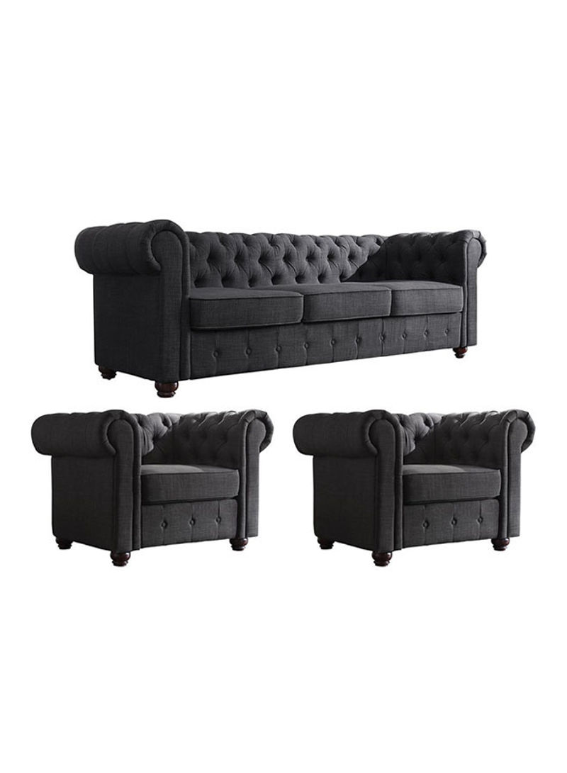 5-Seater Chester Hill Sectional Sofa Set Black