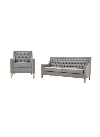 2-Piece Montpellier Sofa Set Light Grey