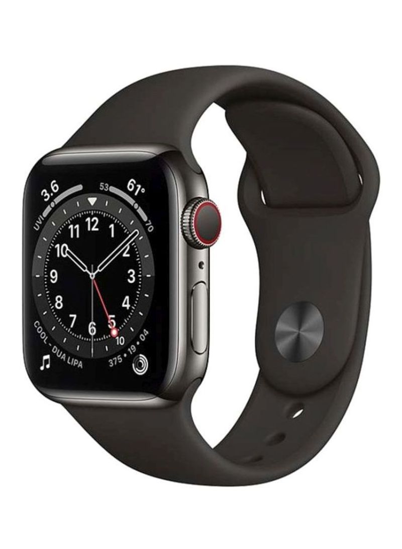Watch Series 6-44 mm (GPS + Cellular) Graphite Stainless Steel Case with Sport Band Black