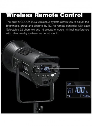 SL200II 200W LED Video Light Black