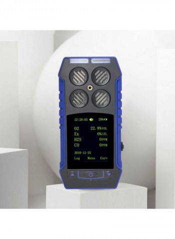 Portable Digital Multi-Gas Detector With EU Plug Blue/Black/Yellow 14.5x6.9x2.8cm