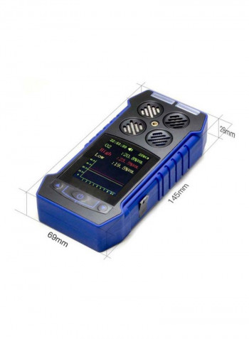 Portable Digital Multi-Gas Detector With EU Plug Blue/Black/Yellow 14.5x6.9x2.8cm