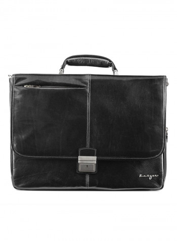 Stateman Leather Briefcase Bag Black