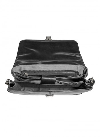 Stateman Leather Briefcase Bag Black