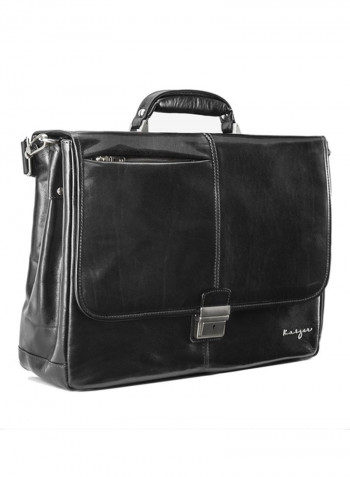 Stateman Leather Briefcase Bag Black