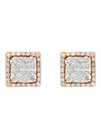18 Karat Gold 0.54Ct Diamond Studded Stud Earrings