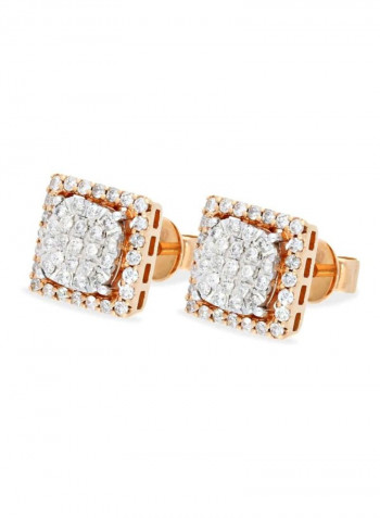 18 Karat Gold 0.54Ct Diamond Studded Stud Earrings