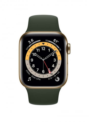 Watch Series 6-40 mm (GPS + Cellular) Gold Stainless Steel Case with Sport Band Cyprus Green