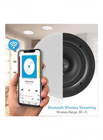 10" Bluetooth Ceiling And Wall Mount Speaker System B01JH3PKTQ Black/White