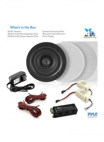 10" Bluetooth Ceiling And Wall Mount Speaker System B01JH3PKTQ Black/White