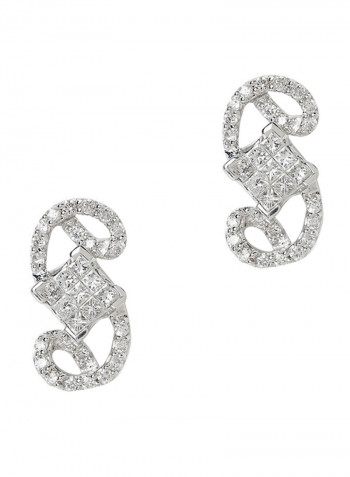 18 Karat White Gold Diamond Earrings