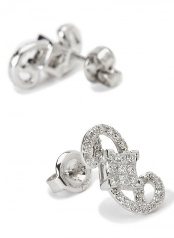 18 Karat White Gold Diamond Earrings