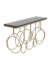 Rectangular Shaped Console Table Brown/Gold/Orange