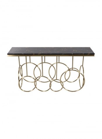 Rectangular Shaped Console Table Brown/Gold/Orange