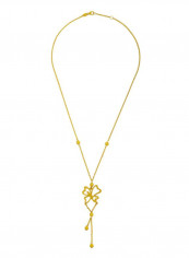 18 Karat Gold Pearl Butterfly Necklace