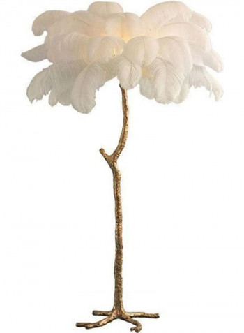 Resin Ostrich Feather Floor Lamp White 105x105x165centimeter